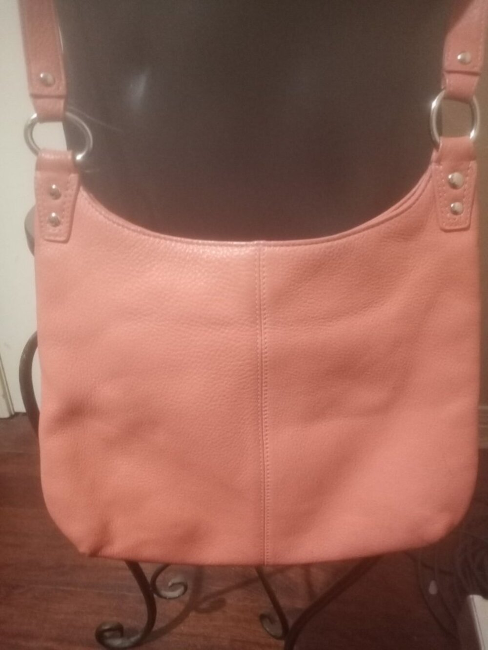 Coach Penelope Bag (F19265) Coral Pink Large Leather Pebbled Crossbody Turnlock - Picture 6 of 12